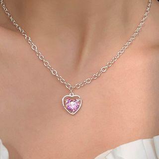 Heart Rhinestone Sterling Silver Dangle Earring / Necklace / Bracelet