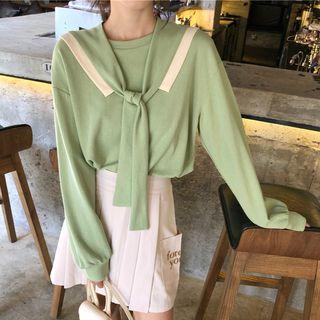 Sailor Collar Pullover / Mini Pleated Skirt