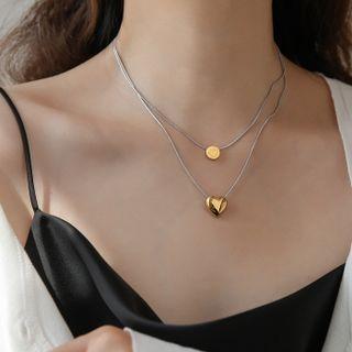 Heart Necklace / Smiley Face Necklace / Set