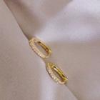 Rhinestone Hoop Earring 1 Pair - Earrings - Gold - One Size