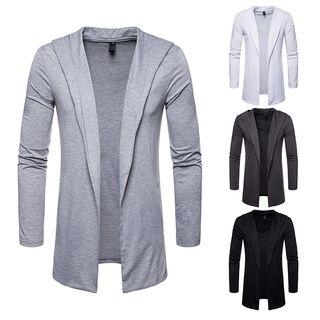 Lapel Open-front Knit Jacket