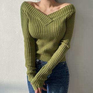 Two-way Ribbed Knit Crop Top