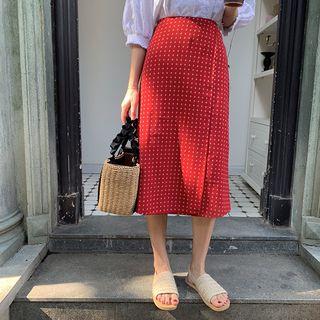 Pattern High Waist A-line Midi Skirt