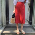 Pattern High Waist A-line Midi Skirt