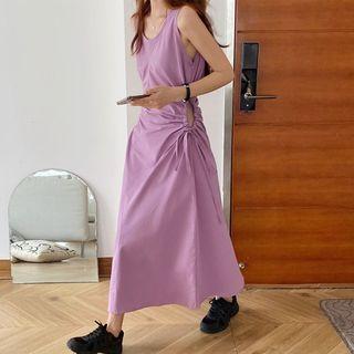 Drawstring Cutout Midi Tank Dress