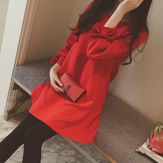 Bow Accent Long-sleeve Tunic
