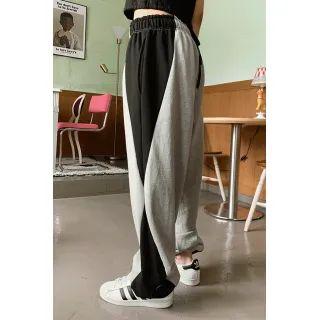 Band-waist Two-tone Jogger Pants