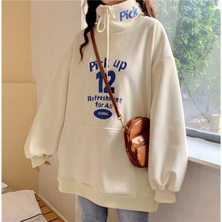 Drawstring Embroidered Pullover