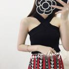 Cross-strap Halter Tank Top