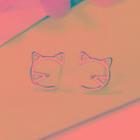 Alloy Cat Earring 1 Pair - As Shown In Figure - One Size