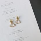 Faux Crystal Drop Earring 1 Pair - Stud Earrings - Gold & Transparent - One Size