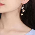 Retro Faux Pearl Flower Dangle Earring