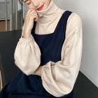 Mock-neck Sweater / Plain Jumper Dress / Set