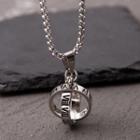 Roman Numeral Pendant Stainless Steel Necklace Silver - One Size