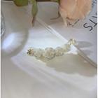 Flower Alloy Hair Clip White - One Size