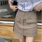 High-waist Asymmetrical A-line Short Skirt