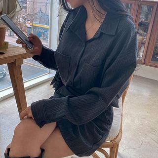 Oversized Herringbone Shirt