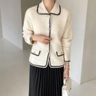 Piped Stitch-trim Knit Jacket