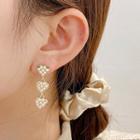 Heart Faux Pearl Dangle Earring 1 Pair - E2789 - Gold - One Size