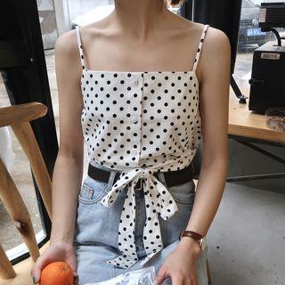 Dotted Tie-waist Camisole Top
