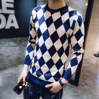 Check Knit Pullover