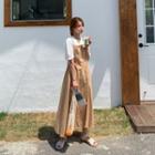 Linen Blend Jumper Dress Beige - One Size