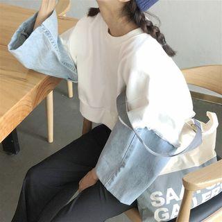 Denim Long-sleeve Loose-fit Top