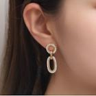 Loop Rhinestone Alloy Dangle Earring 1 Pair - Gold - One Size