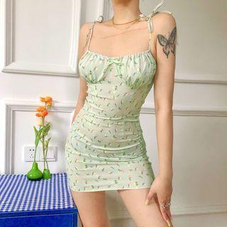 Floral-print Sleeveless Mini Sheath Dress