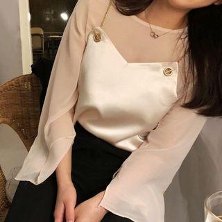 Set: Long-sleeve Top + Chained Camisole Top