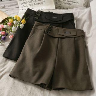 Details Wide-leg Wool Shorts