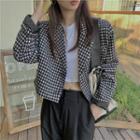 Houndstooth Cropped Blazer Houndstooth - One Size