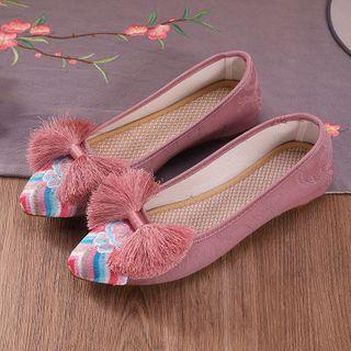 Fringed Embroidered Flats