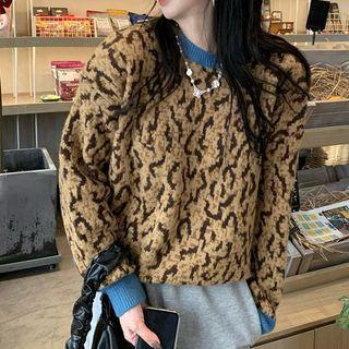 Leopard Print Sweater Sweater - Leopard - One Size