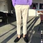 Band-waist Colored Straight-cut Pants