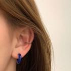 Hoop Earring 1 Pair - Earring - Silver - Blue - One Size