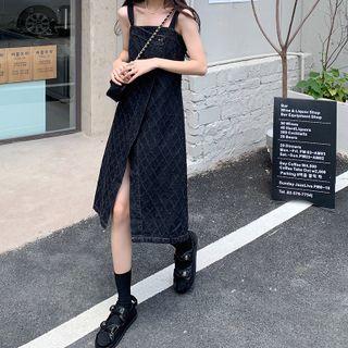Argyle Slim-fit Denim Overall Dress