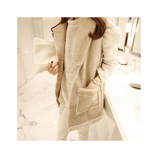 Pocket-detail Faux-shearling Vest