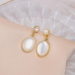 Cat Eye Stone Dangle Earring 1 Pair - E3016 - As Shown In Figure - One Size
