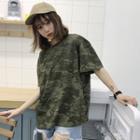 Embroidered Camouflage Short-sleeve T-shirt