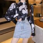 Ink Paint Long-sleeve Blouse