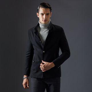 Stand Collar Wool Blend Jacket
