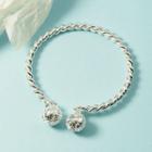 Twisted Bell Open Bangle Silver - One Size