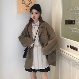 Buttoned Jacket / Striped Shirt