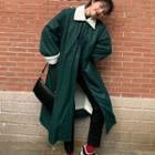 Buttoned Long Coat Green - One Size