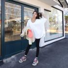 U-neck Dip-back Oversized T-shirt