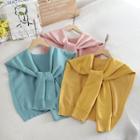 Tie-front Plain Knit Scarf
