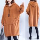 Fleece Drawstring Hoodie Dress
