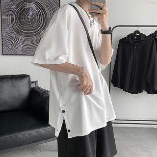 Short-sleeve Slit T-shirt / Set Of 2