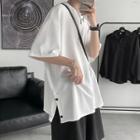 Short-sleeve Slit T-shirt / Set Of 2